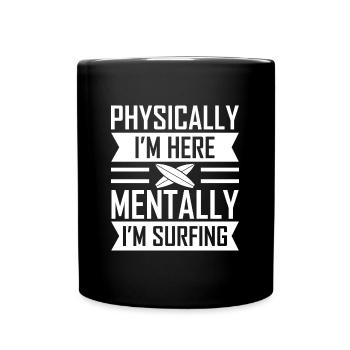 Surfing - Tasse einfarbig - Schwarz - Vorne