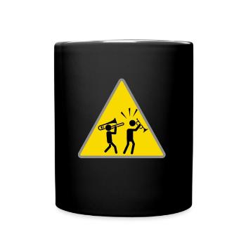 Posaune Trompete Geschenk - Tasse einfarbig - Schwarz - Vorne