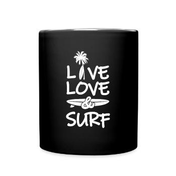 Surfing - Tasse einfarbig - Schwarz - Vorne