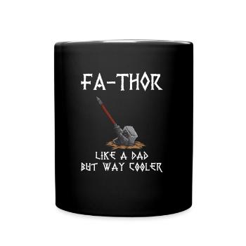 Fa-Thor Father Thor Dad Daddy Father's Day Viking - Tasse einfarbig - Schwarz - Vorne