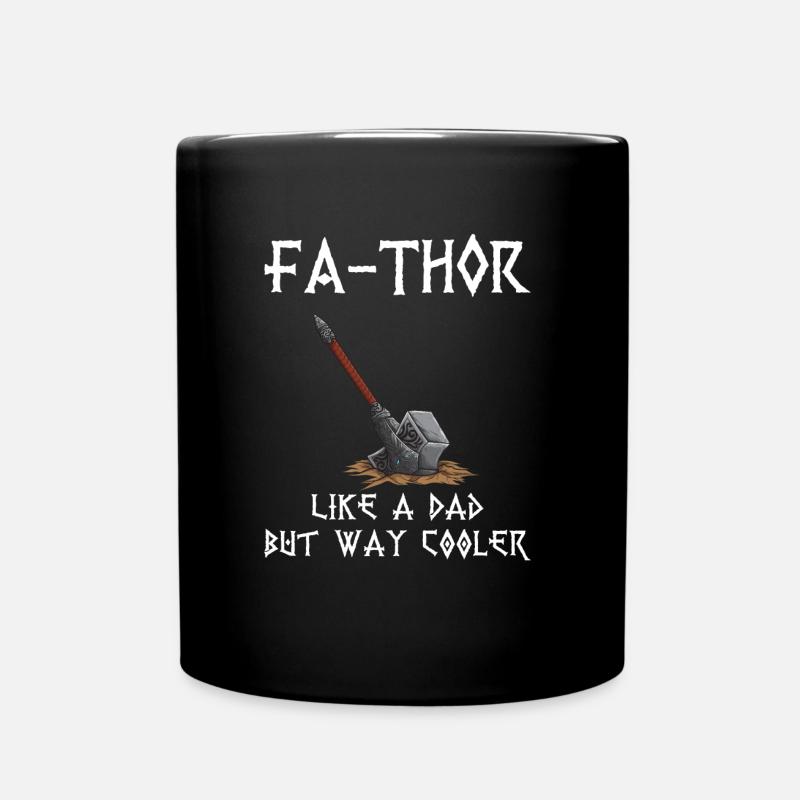 Fa-Thor Father Thor Dad Daddy Father's Day Viking - Tasse einfarbig - Schwarz