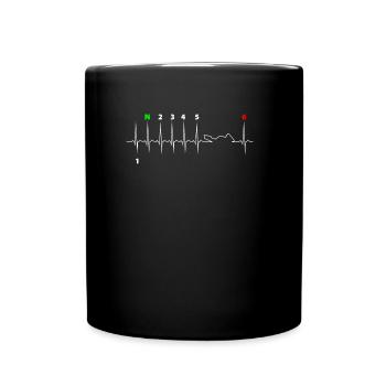 Heartbeat Motorcycle ECG - Full Colour Mug - black - Front