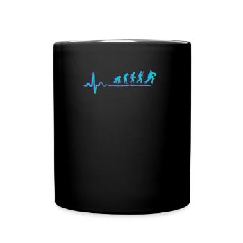 Herzschlag EKG Evolution Eishockey Ice Hockey - Tasse einfarbig - Schwarz - Vorne