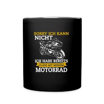 Sorry I can not motorcycle biker - Full Colour Mug - black - Front