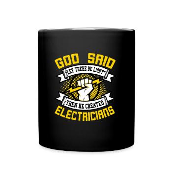 Elektriker Elektrik Elektroniker Handwerker - Tasse einfarbig - Schwarz - Vorne