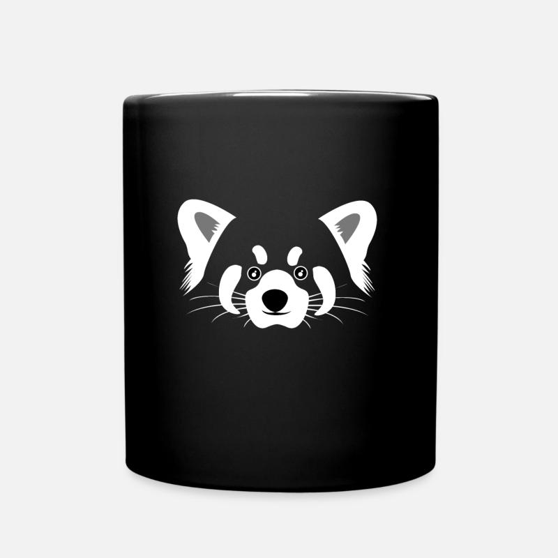 little panda red raccoon - Full Colour Mug - black