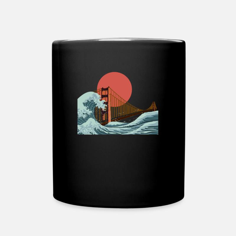 Golden Gate San Francisco vague - Mug uni - noir