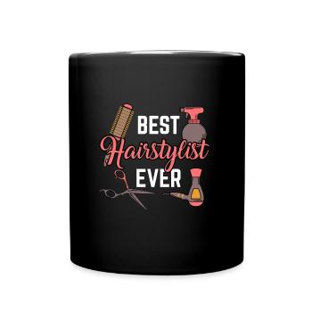 Friseur Frisoerin Coiffeur Friseuse Haar Stylist - Tasse einfarbig - Schwarz - Vorne