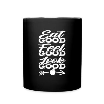 gesunde Ernährung - Tasse einfarbig - Schwarz - Vorne