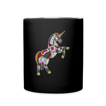 Robot Unicorn Robot Unicorn Gift Birthday - Full Colour Mug - black - Front