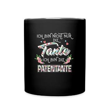 Tante Patentante Patenkind Taufpate Taufpatin - Tasse einfarbig - Schwarz - Vorne