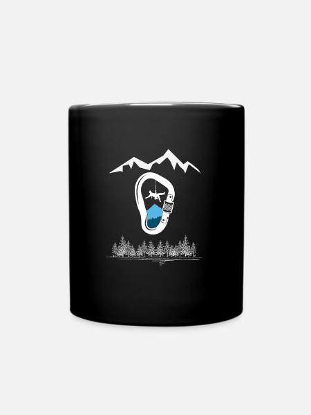 Mousquetons - escalade, bloc, montagnes, Alpes - Mug uni - noir