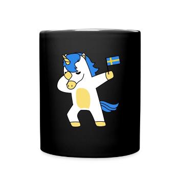 Sverige Suède Sweden Stolz Patrie Licorne - Mug uni - noir - Devant