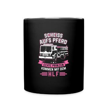 Feuerwehr - Tasse einfarbig - Schwarz - Vorne