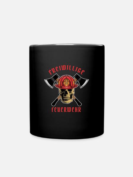 Feuerwehr - Tasse einfarbig - Schwarz