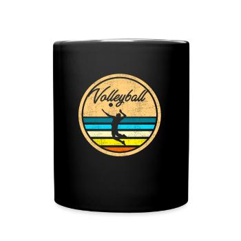 Vintage volleyball volleyball - Full Colour Mug - black - Front