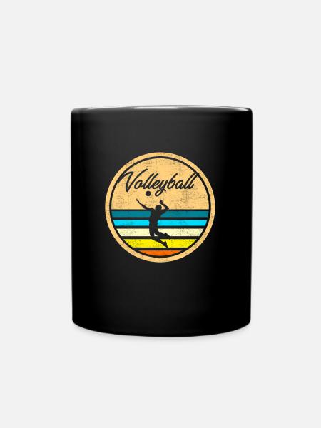 Vintage Volleyballer Volleyball - Tasse einfarbig - Schwarz