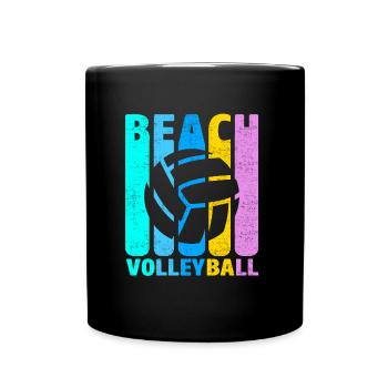Vintage de volleyball de plage - Mug uni - noir - Devant