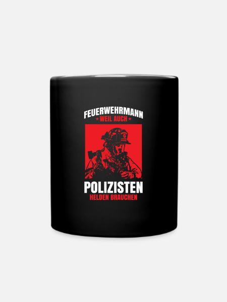 Feuerwehr - Tasse einfarbig - Schwarz