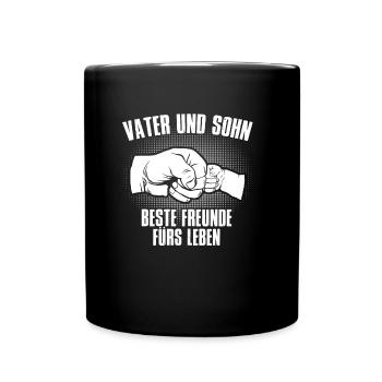 Vater und Sohn Beste Freunde Für's Leben - Tasse einfarbig - Schwarz - Vorne