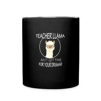 llama teacher - Tasse einfarbig - Schwarz - Vorne