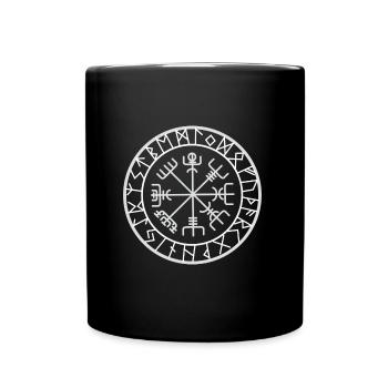 compass norse viking warrior odin thor barbar whit - Tasse einfarbig - Schwarz - Vorne