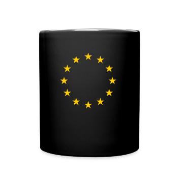 EU Europa Flagge Fahne Europäische Union Ring Ster - Tasse einfarbig - Schwarz - Vorne