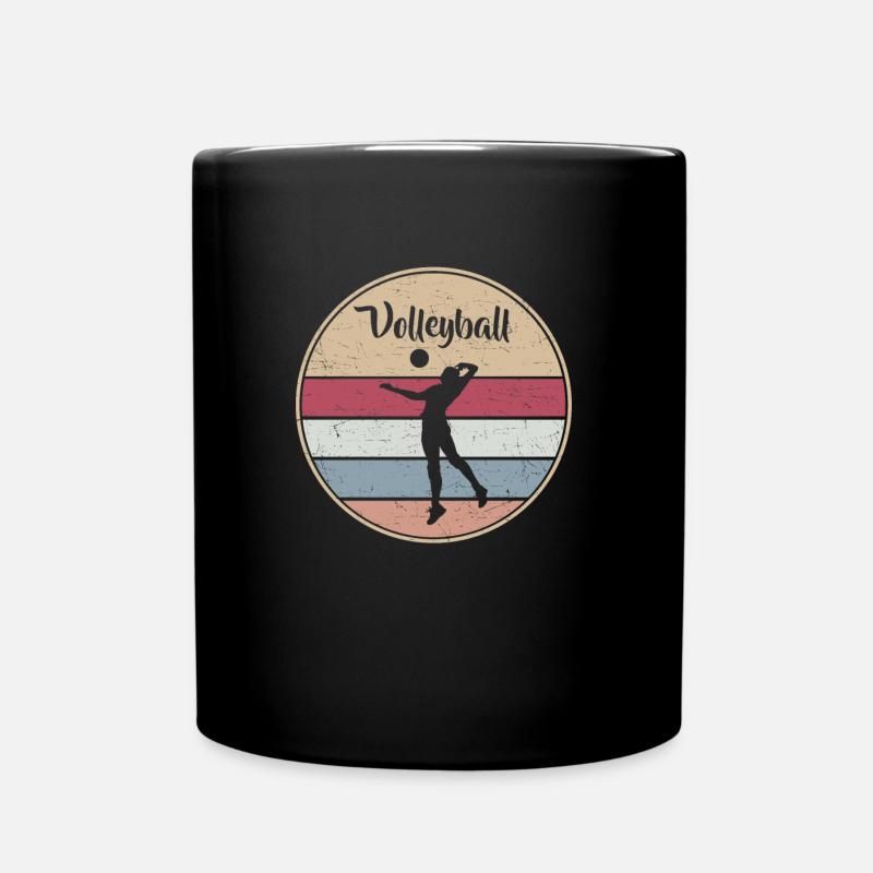 Vintage Volleyballer Volleyball - Tasse einfarbig - Schwarz
