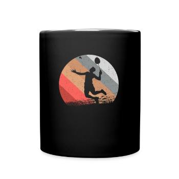 Vintage Badminton Federball - Tasse einfarbig - Schwarz - Vorne