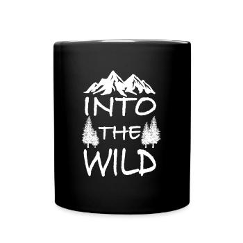 Into The Wild - Camping Hiking - Full Colour Mug - black - Front