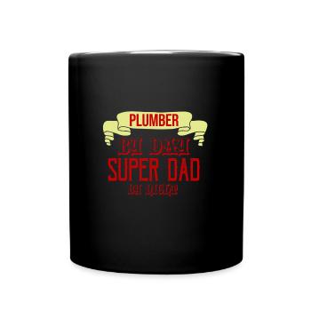 Plombier de jour supervati la nuit - Mug uni - noir - Devant