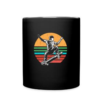 Vintage Skateboard - Tasse einfarbig - Schwarz - Vorne
