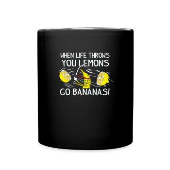 Banana Lemons Life Yellow Motivation Gift - Full Colour Mug - black - Front