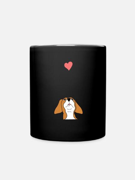Beagle Mama Lover Geschenk Mädchen - Tasse einfarbig - Schwarz