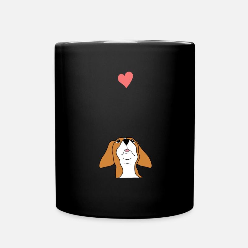 Beagle Mama Lover Geschenk Mädchen - Tasse einfarbig - Schwarz