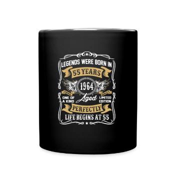 55th birthday 1964 fifty five 55 years legends - Full Colour Mug - black - Front