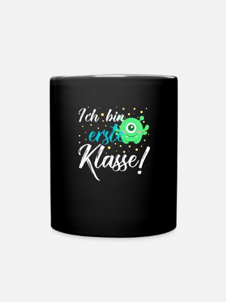 I am first grade - school enrollment, first grader - Full Colour Mug - black