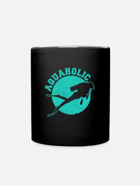 Taucher Tauchen Verein Taucherin lustiges Geschenk - Tasse einfarbig - Schwarz