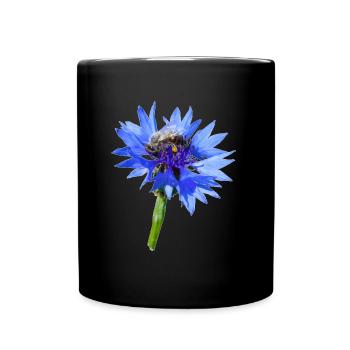 Die blauen Kornblumen locken Bienen magisch an - Tasse einfarbig - Schwarz - Vorne
