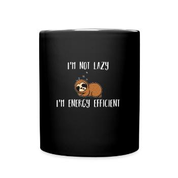 I'm not lazy, just energy-efficient - sloth - Full Colour Mug - black - Front