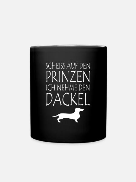Dackel - Tasse einfarbig - Schwarz