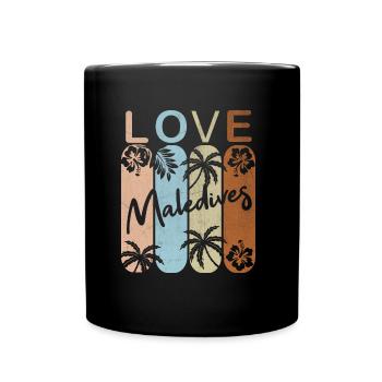 Malediven - Tasse einfarbig - Schwarz - Vorne