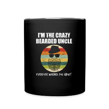 Retro - crazy bearded uncle - cool uncle - Full Colour Mug - black - Front