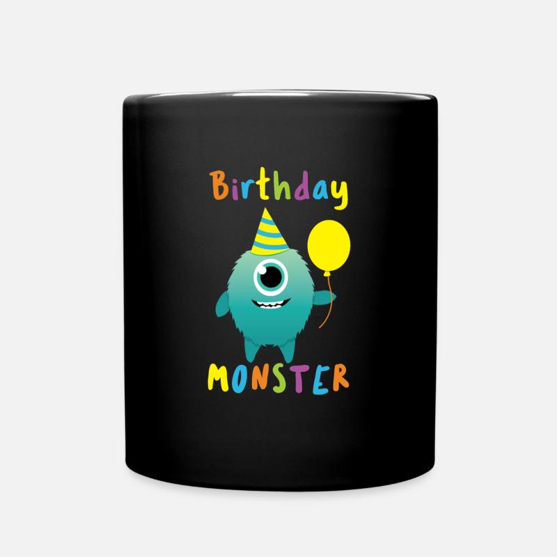 Monster Kinder Geburtstag - Tasse einfarbig - Schwarz