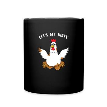 Bauernhof Kinder Spielplatz Huhn - Tasse einfarbig - Schwarz - Vorne
