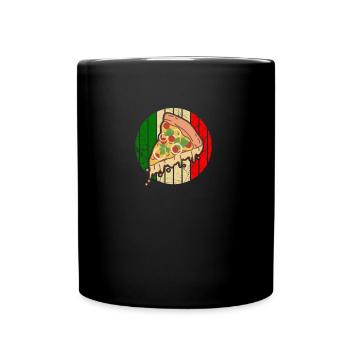 Pizza retro - Italy, gift, Italian - Full Colour Mug - black - Front