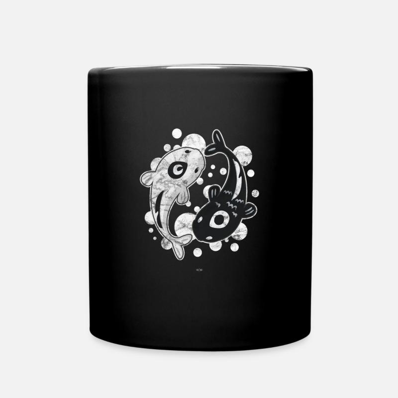 KOHAKU SANKE ASAGI JAPANESE KOI CARP - Full Colour Mug - black