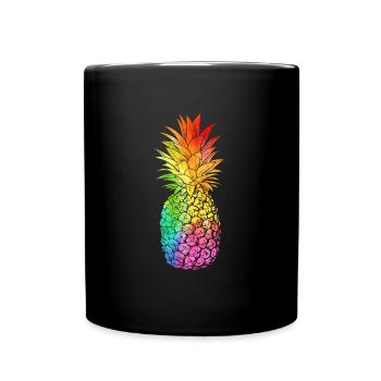 Ananas LGBT Gay Pride Regenbogen - Tasse einfarbig - Schwarz - Vorne