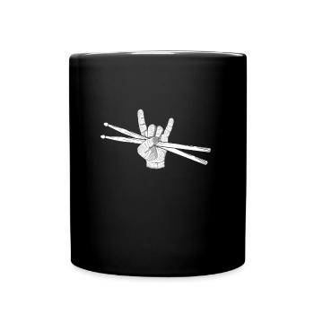 Drummer Devils Horn Drummsticks Schlagzeug - Tasse einfarbig - Schwarz - Vorne
