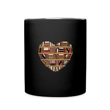 livres amour en forme de coeur - Mug uni - noir - Devant